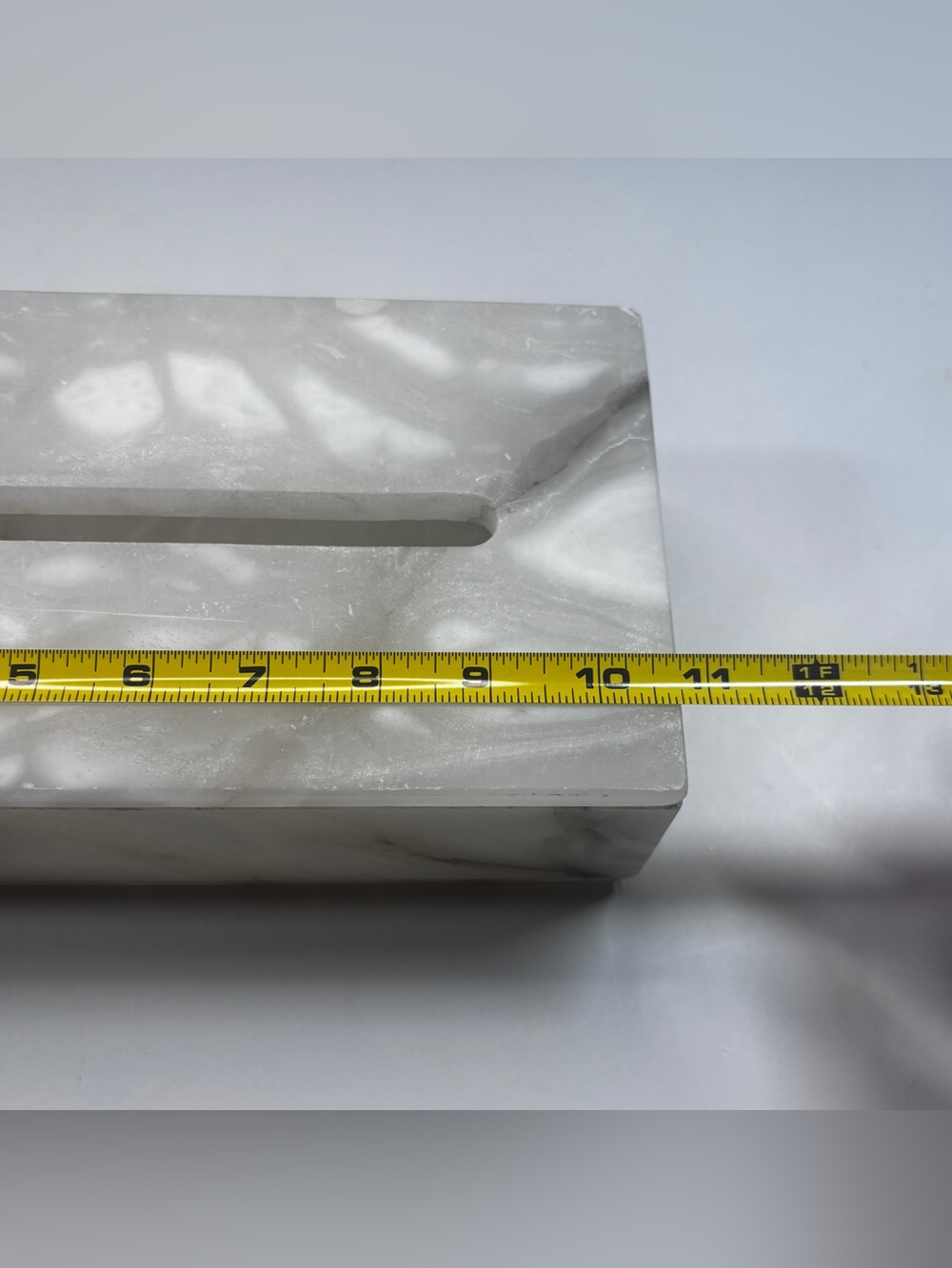 White Alabaster Tissue Box Cover W/lid Rectangular Stone Holder Facial Holder - Picture 12 of 16